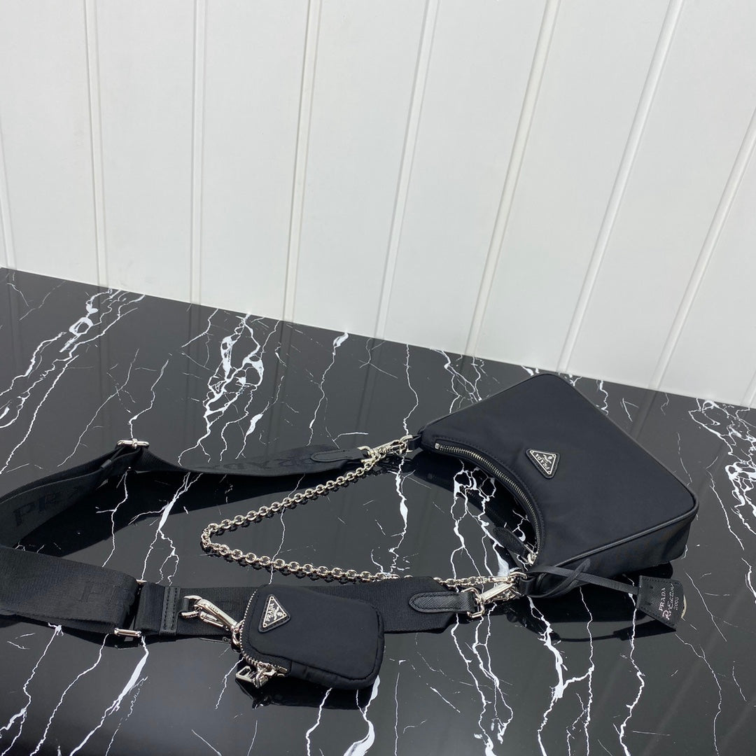 Pra Hobo 22 Bag in Black Re-nylon