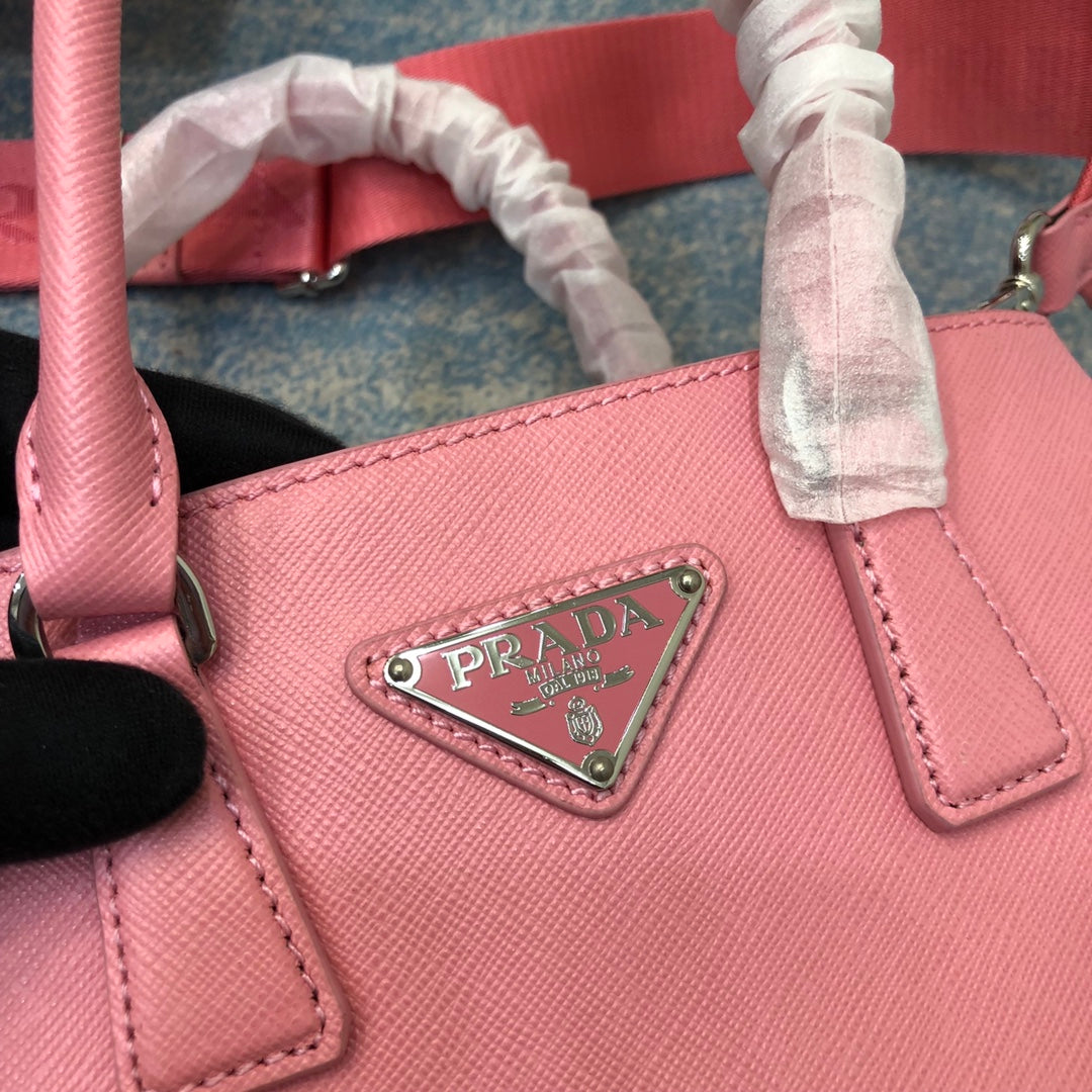 Pra Mini 23 Bag in Petal Pink Saffiano Leather