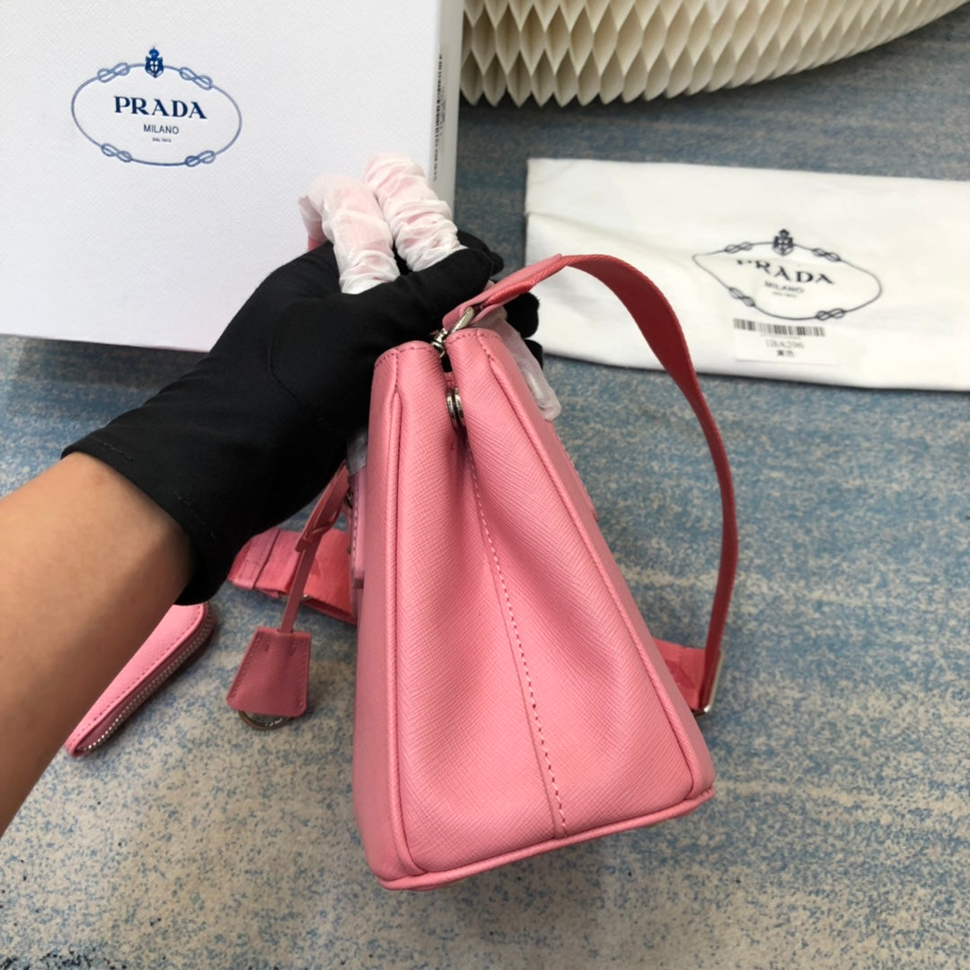 Pra Mini 23 Bag in Petal Pink Saffiano Leather