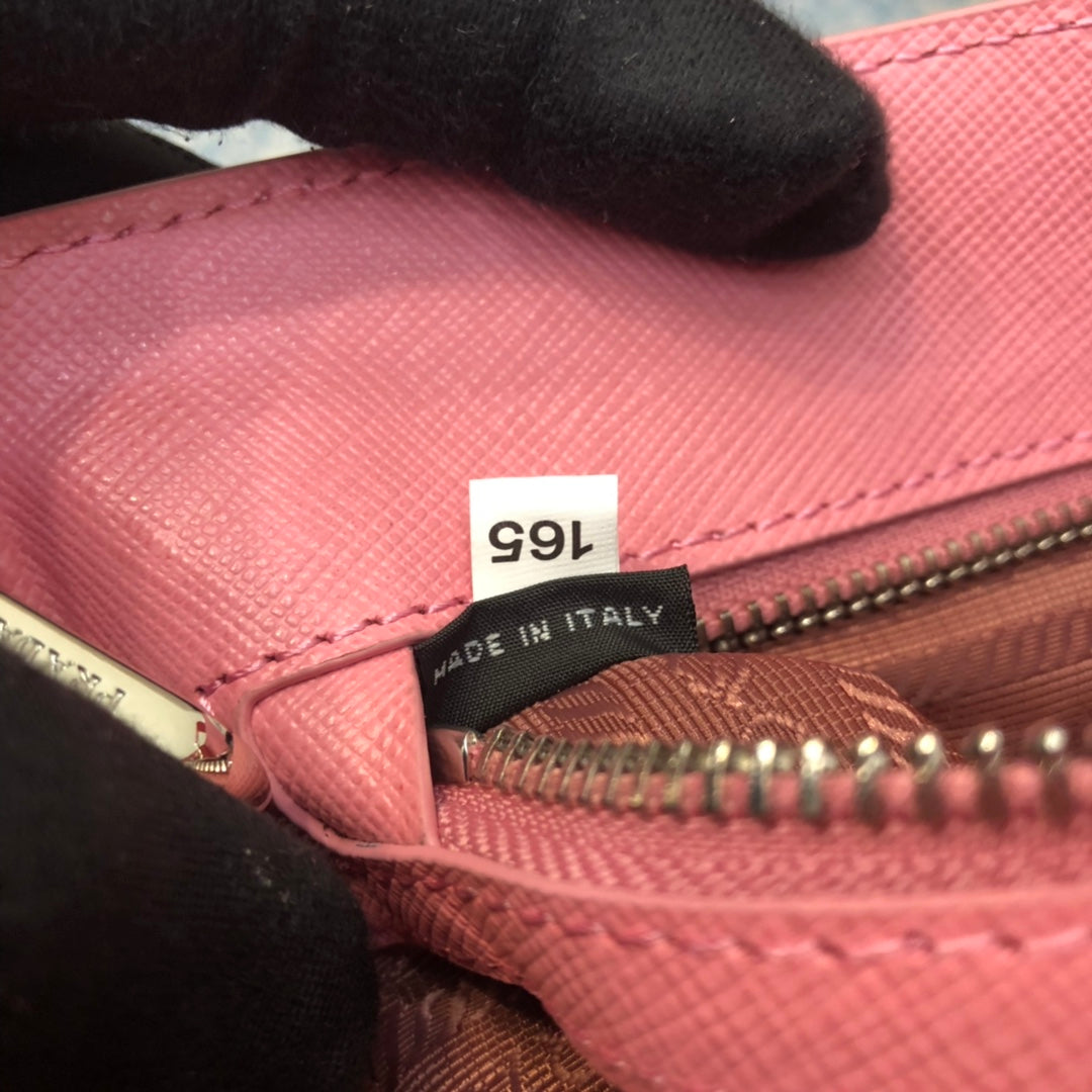Pra Mini 23 Bag in Petal Pink Saffiano Leather