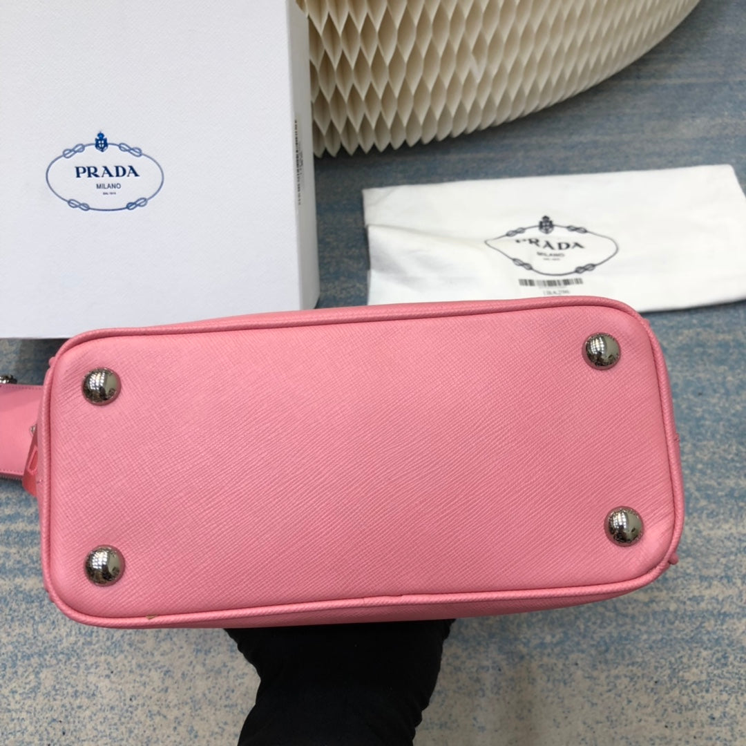 Pra Mini 23 Bag in Petal Pink Saffiano Leather