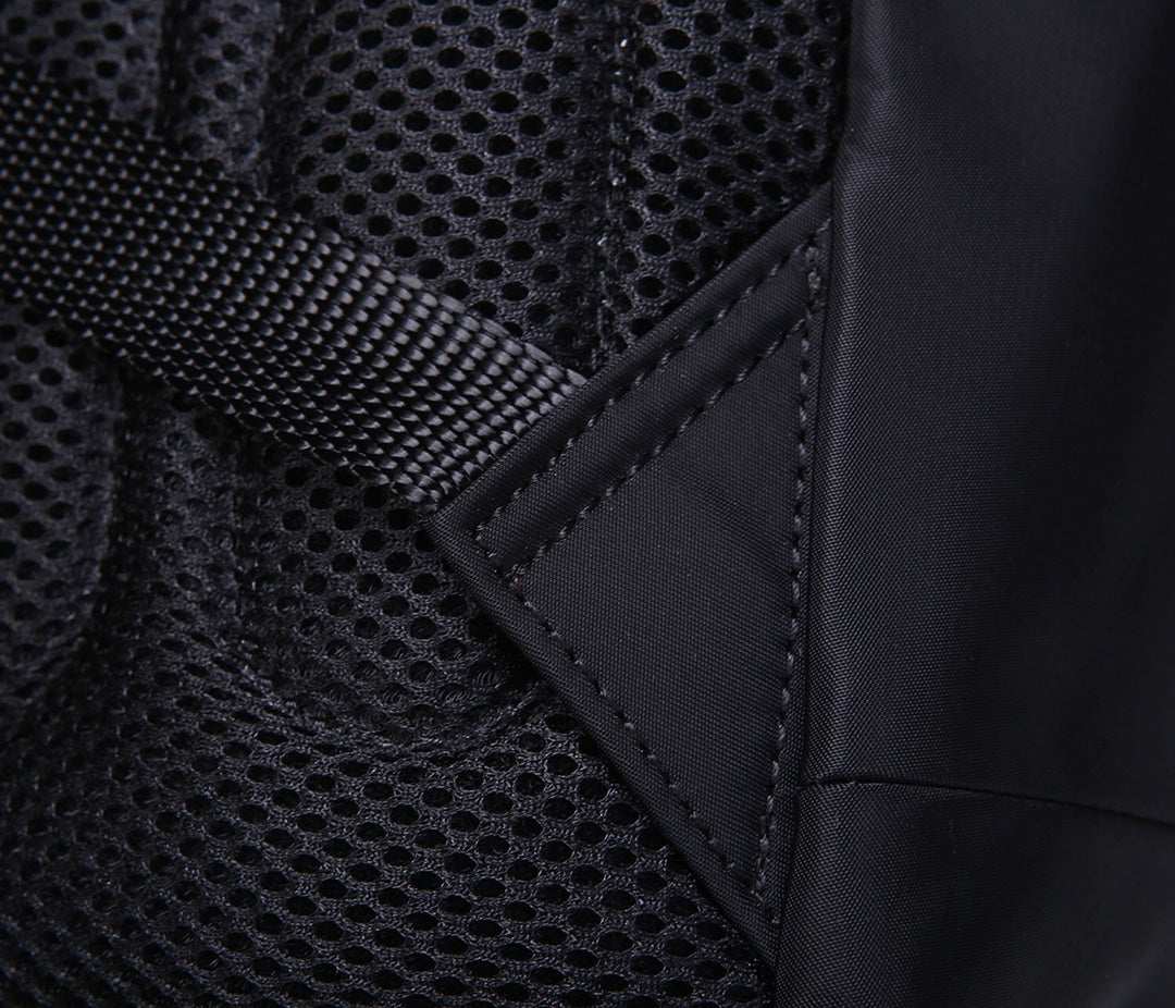Pra Backpack 39 in Black Re-nylon and Saffiano Leather