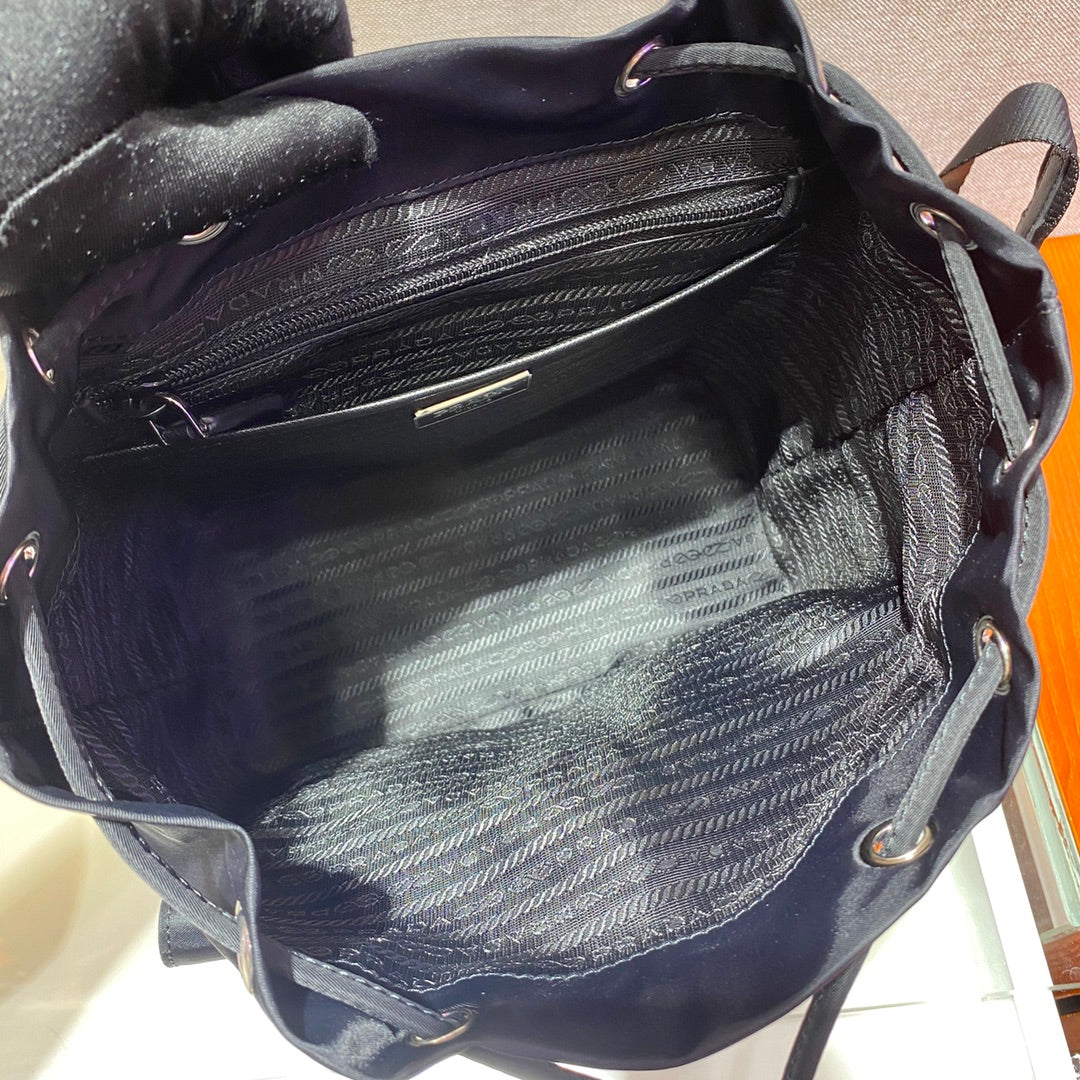 Small Backpack 28 in Black Parachute Fabric
