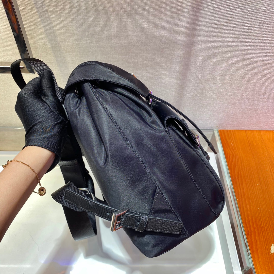 Small Backpack 28 in Black Parachute Fabric