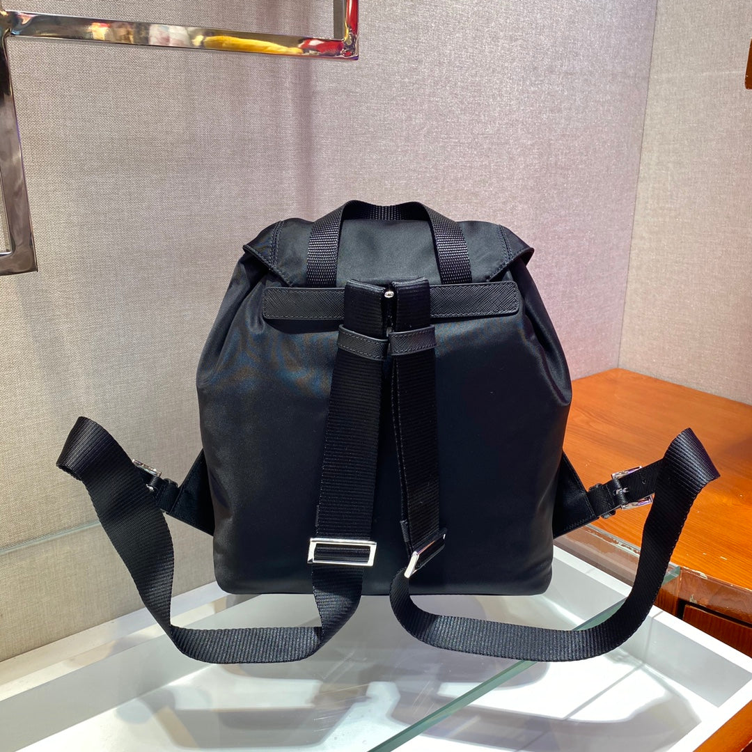 Small Backpack 28 in Black Parachute Fabric