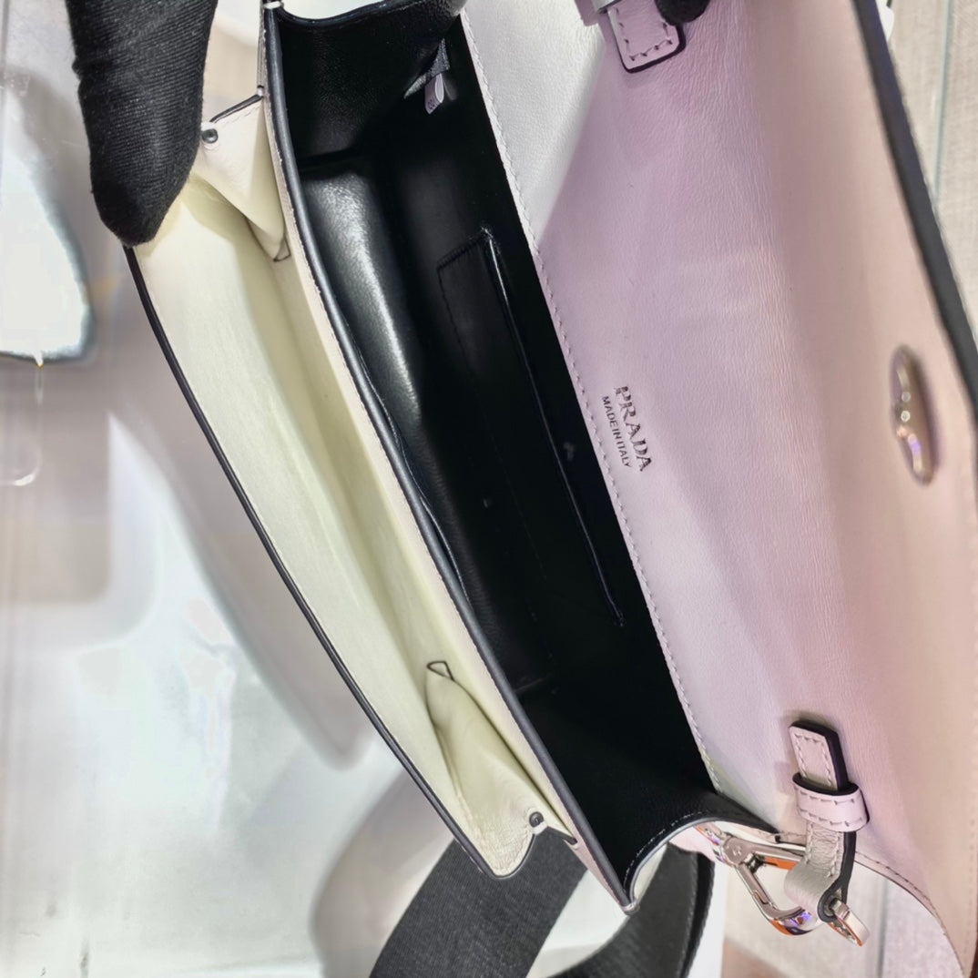 Envelope Flap Bag 20 in White Saffiano Leather