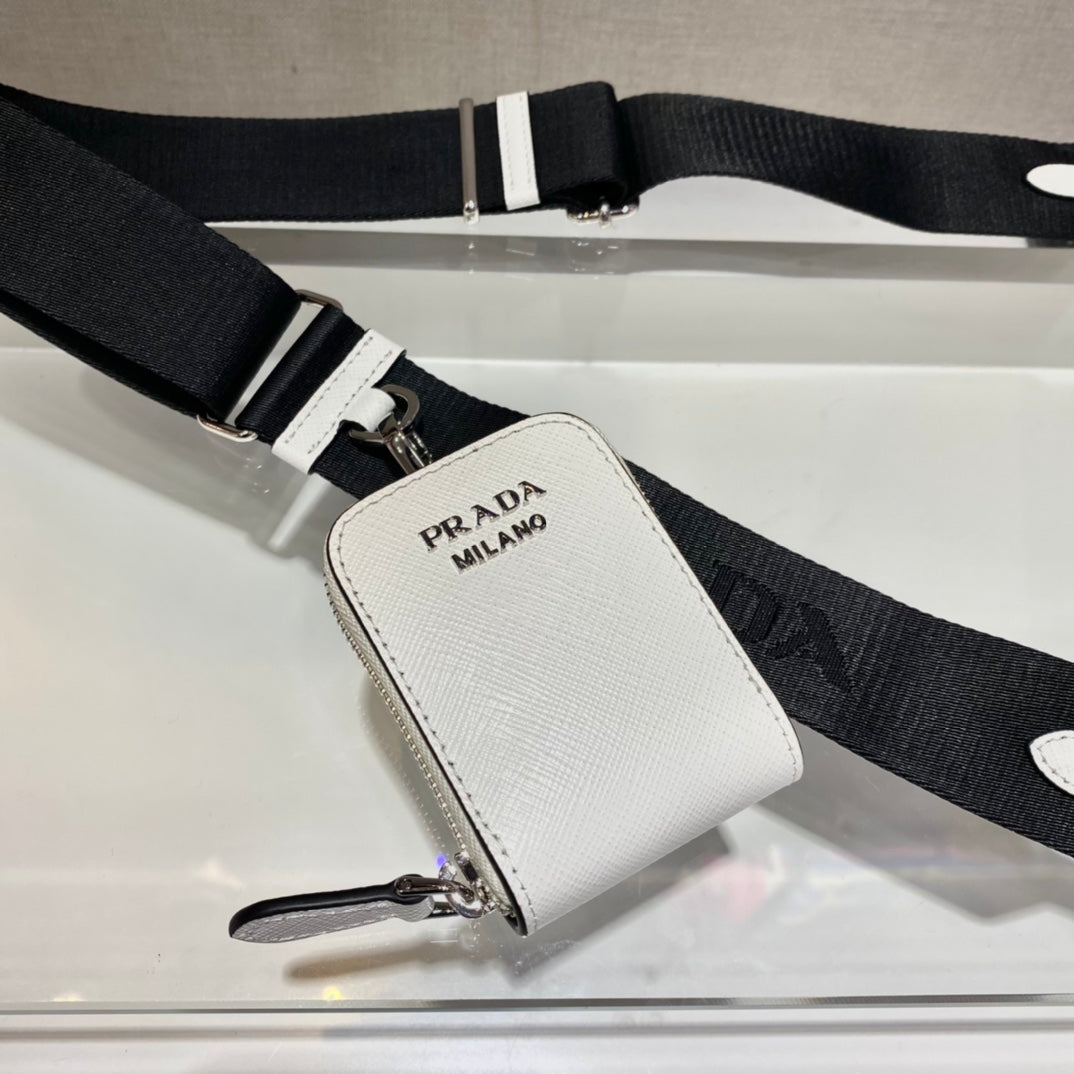 Envelope Flap Bag 20 in White Saffiano Leather