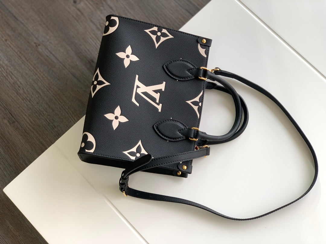 Onthego Tote 25 in Black and Monogram Empreinte