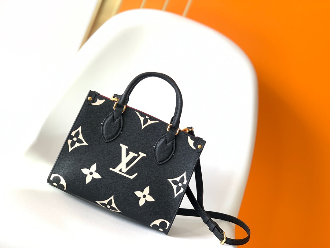 Onthego Tote 25 in Black and Monogram Empreinte
