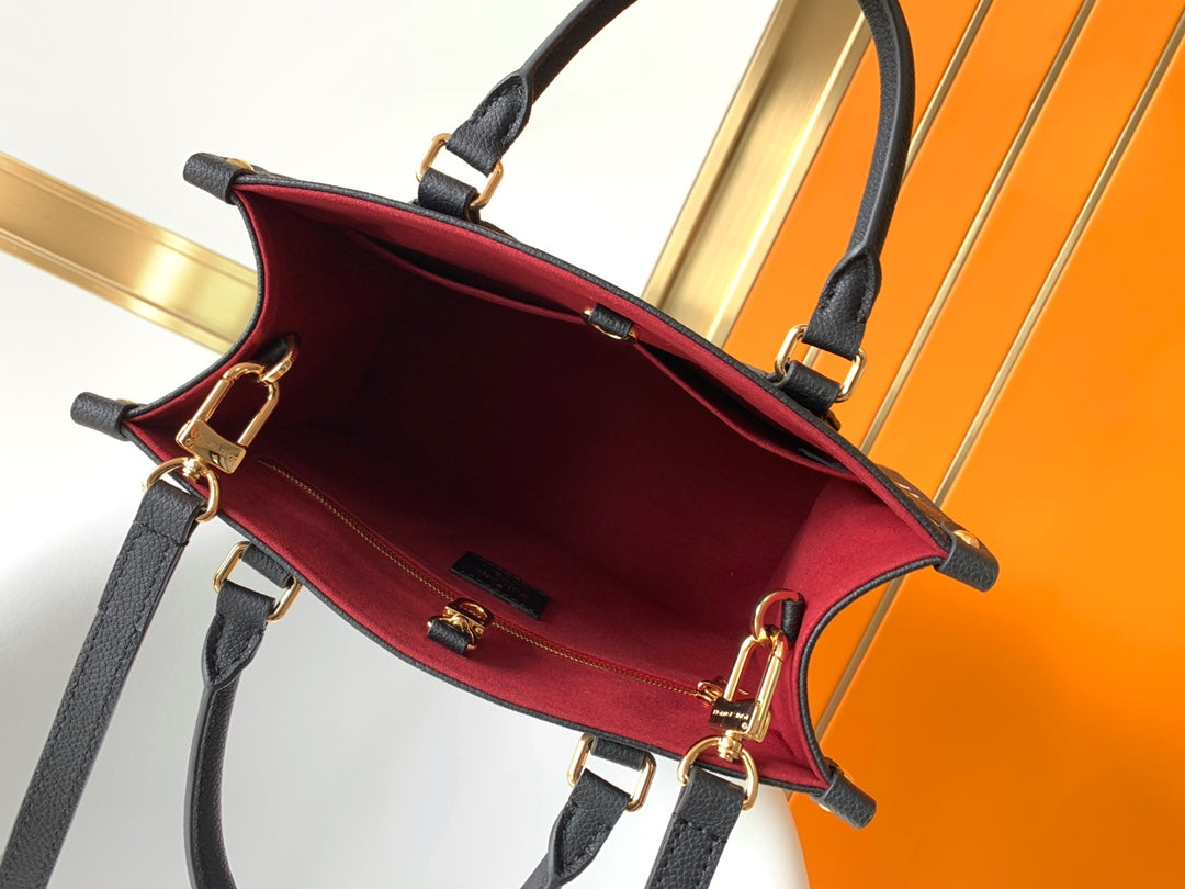 Onthego Tote 25 in Black and Monogram Empreinte