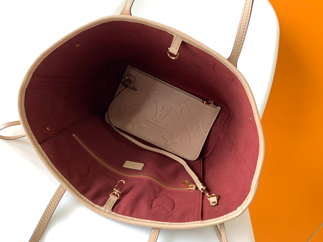 Neverfull MM 32 Beige Monogram Empreinte Leather