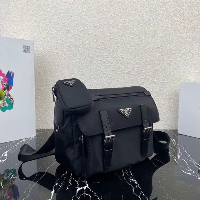 Pra Small 27 Shoulder Bag in Black Re-nylon