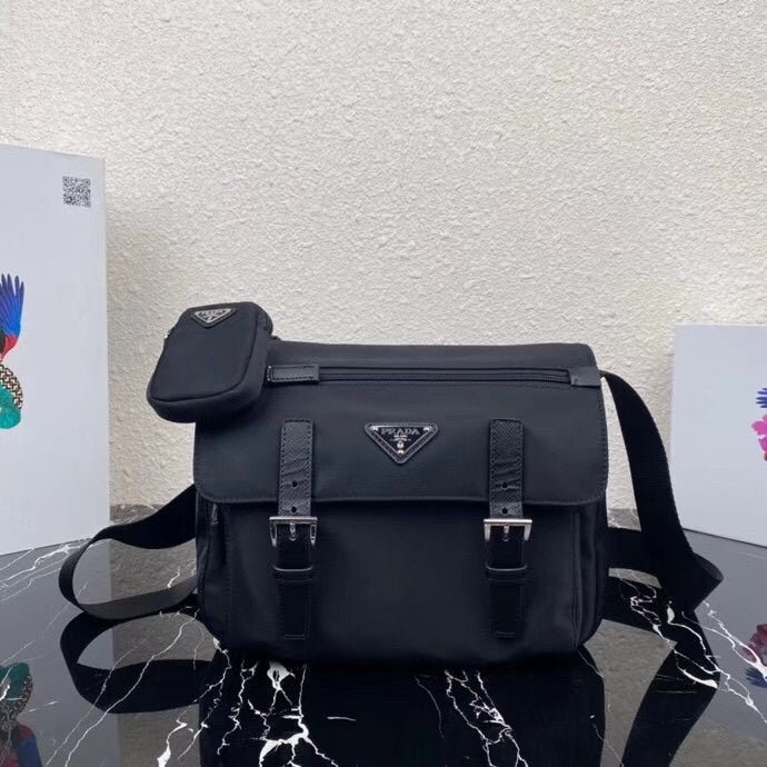 Pra Small 27 Shoulder Bag in Black Re-nylon
