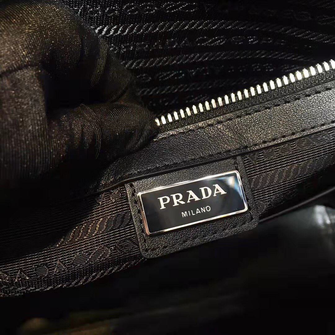 Pra 38 Briefcase in Black Saffiano Leather