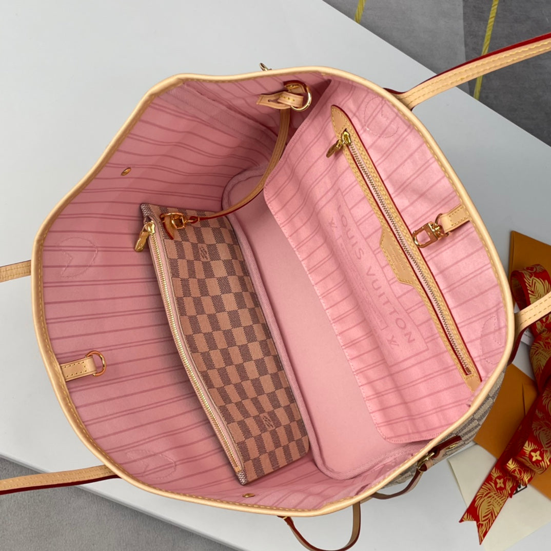 Neverfull MM 32 Grey Cream Damier Azur
