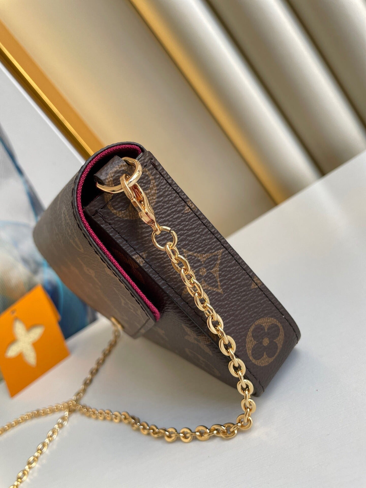 Félicie Pochette 21 in Brown Monogram Canvas Gold Hardware