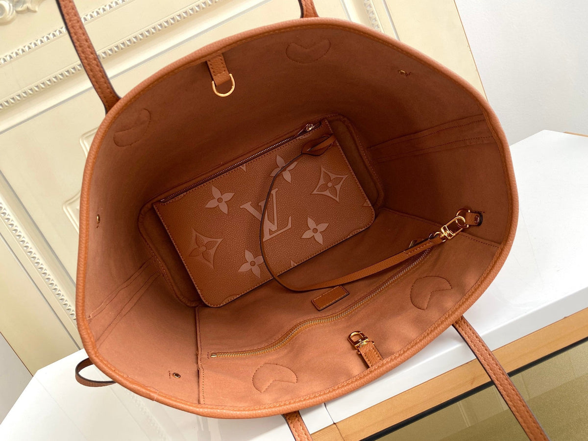 Neverfull MM 32 Brown Monogram Empreinte Leather