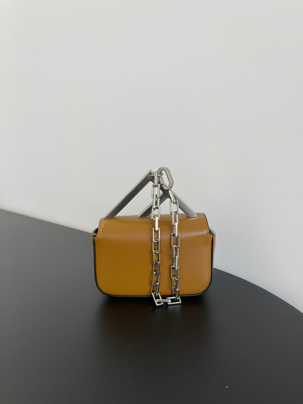 Fend Mini First Sight 13 Bag in Copper Brown Calfskin with Silver Hardware