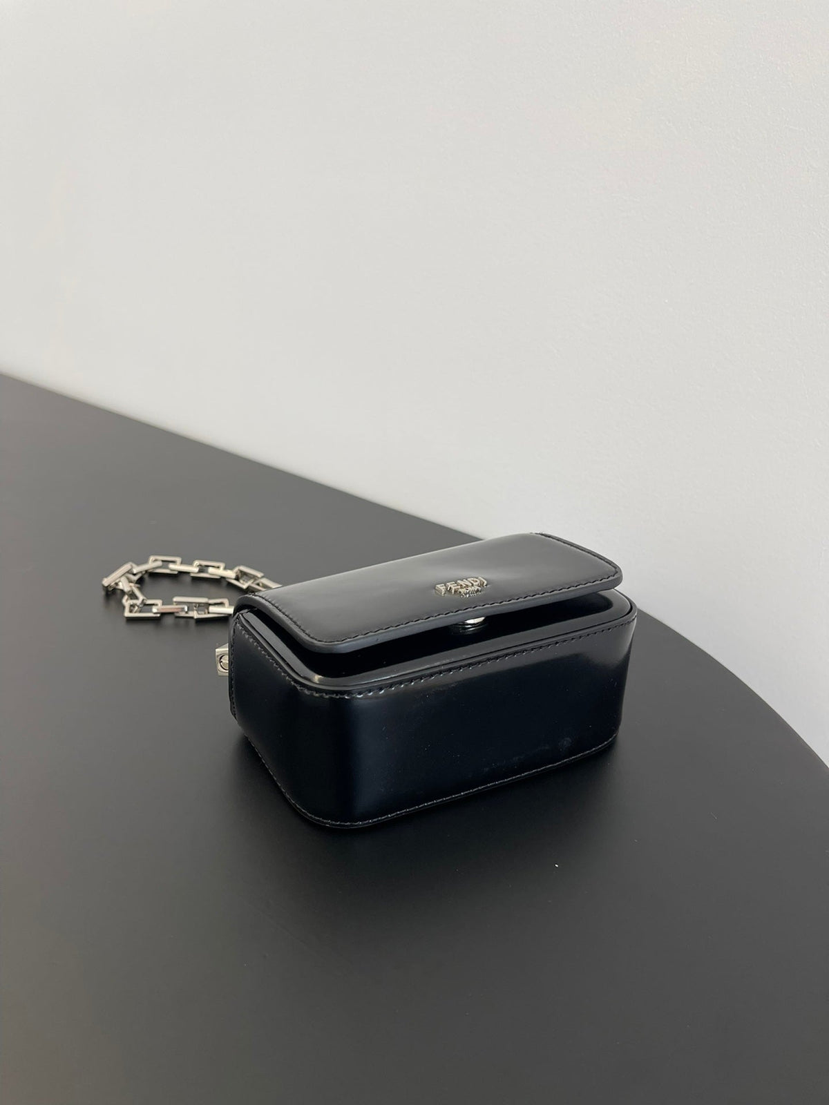 Mini First Sight 13 Bag in Black Calfskin with Silver Hardware