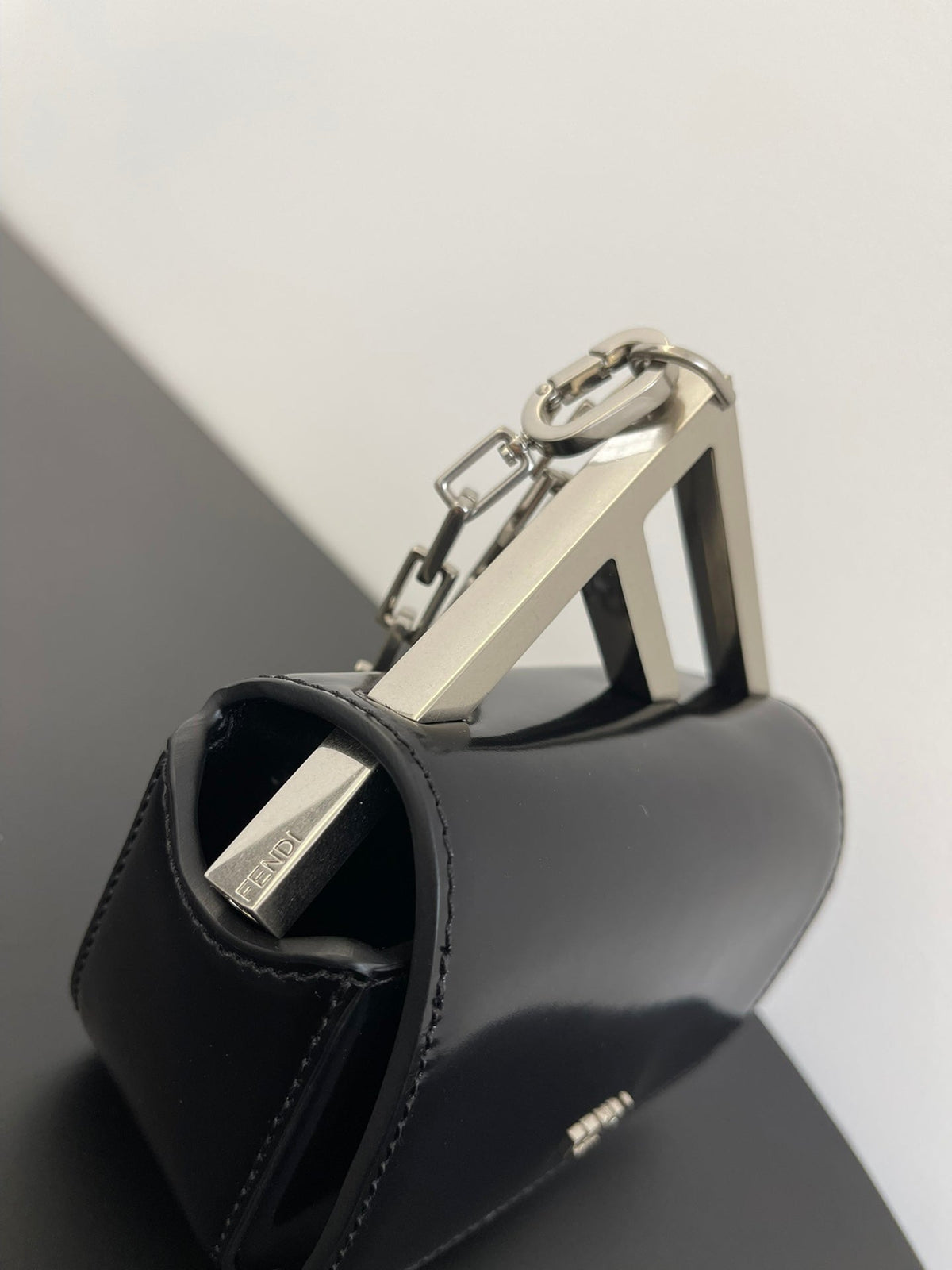 Mini First Sight 13 Bag in Black Calfskin with Silver Hardware