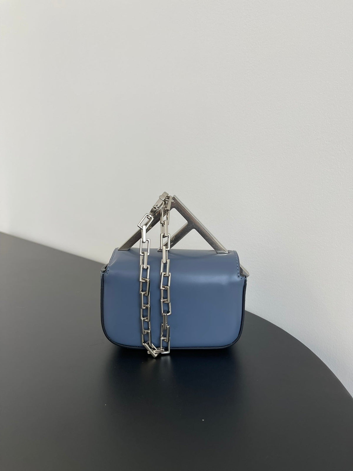 Fend xMini First Sight 13 Bag in Pigeon Blue Calfskin with Silver Hardware