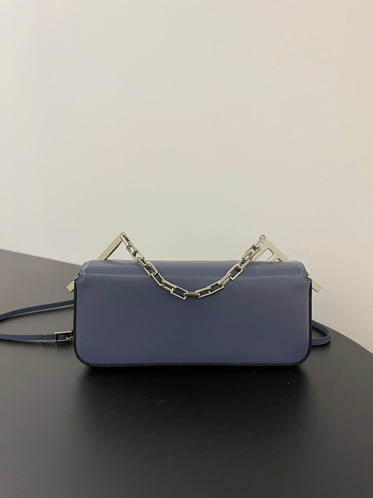 Fend Mini First Sight 23 Bag in Indigo Blue Calfskin with Silver Hardware
