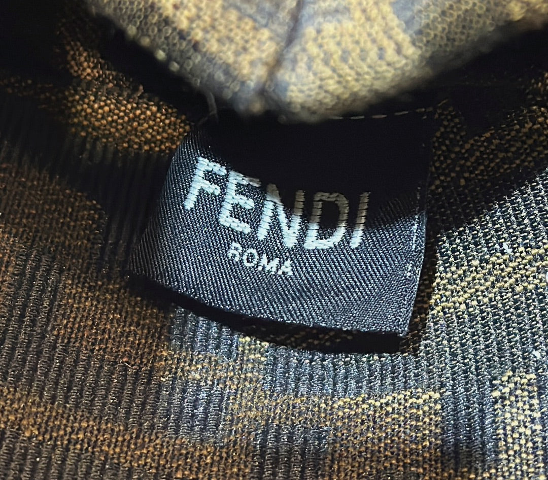 Fend 26 First Small in Midnight Blue Mix White Calfskin Silver Hardware