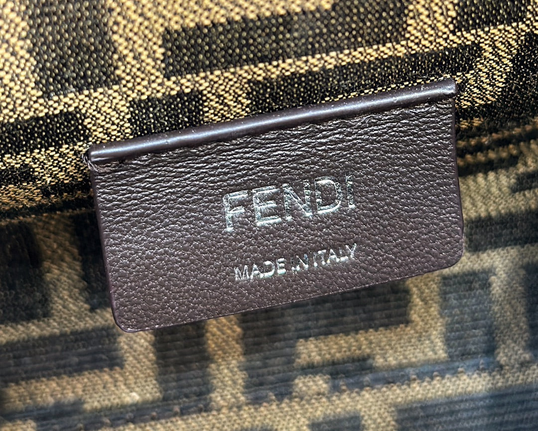 Fend 26 First Small in Midnight Blue Mix White Calfskin Silver Hardware