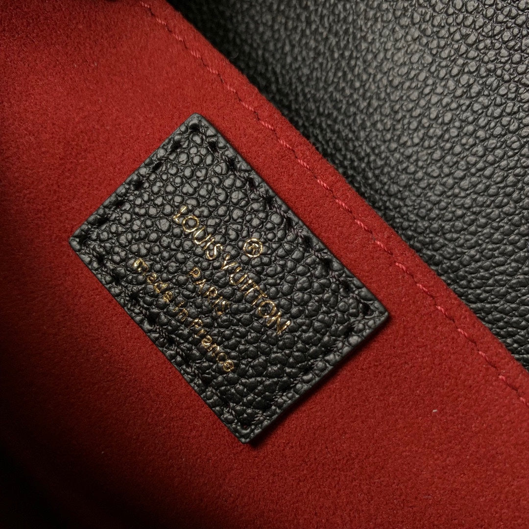 Pochette Métis East West 21 in Black and Beige Monogram Empreinte Calfskin Embossed Logo