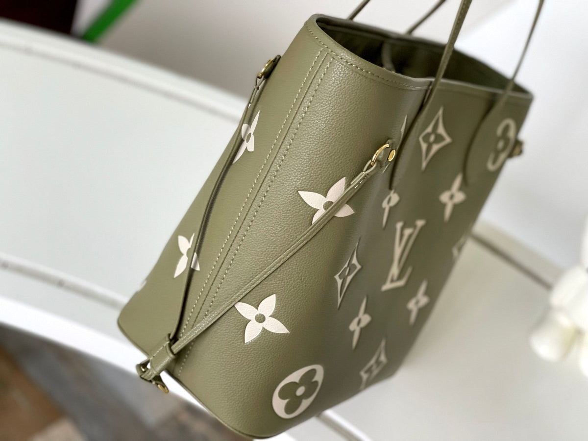 Neverfull MM 32 Khaki Cream Monogram Empreinte Leather