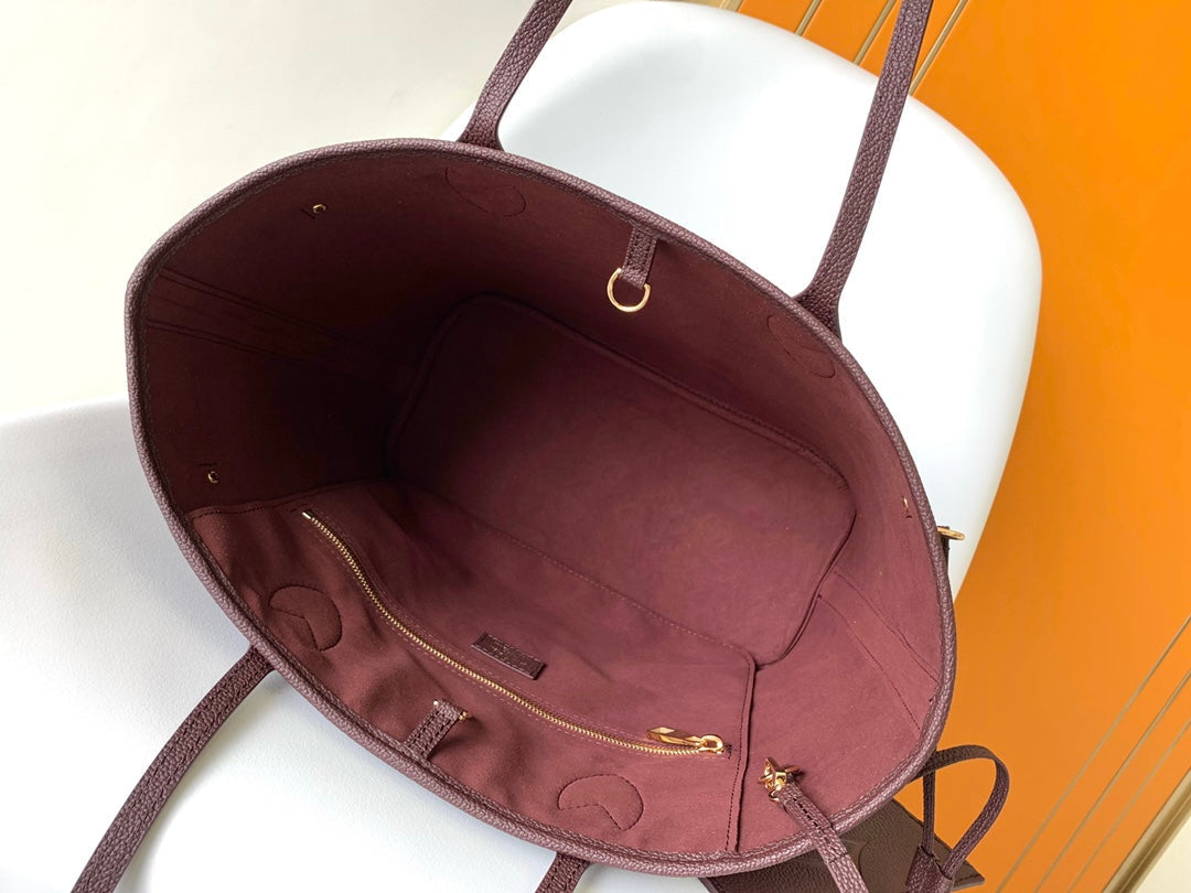 Neverfull MM 32 Wine Monogram Empreinte Leather