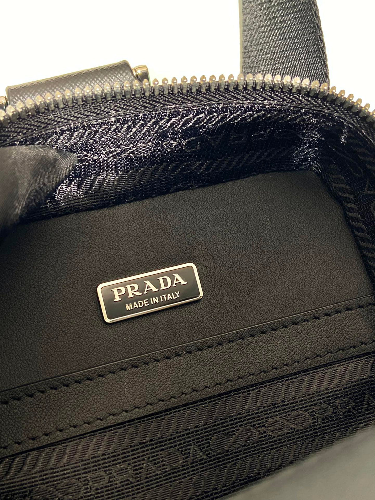 Chest Bag 20 in Black Saffiano Leather