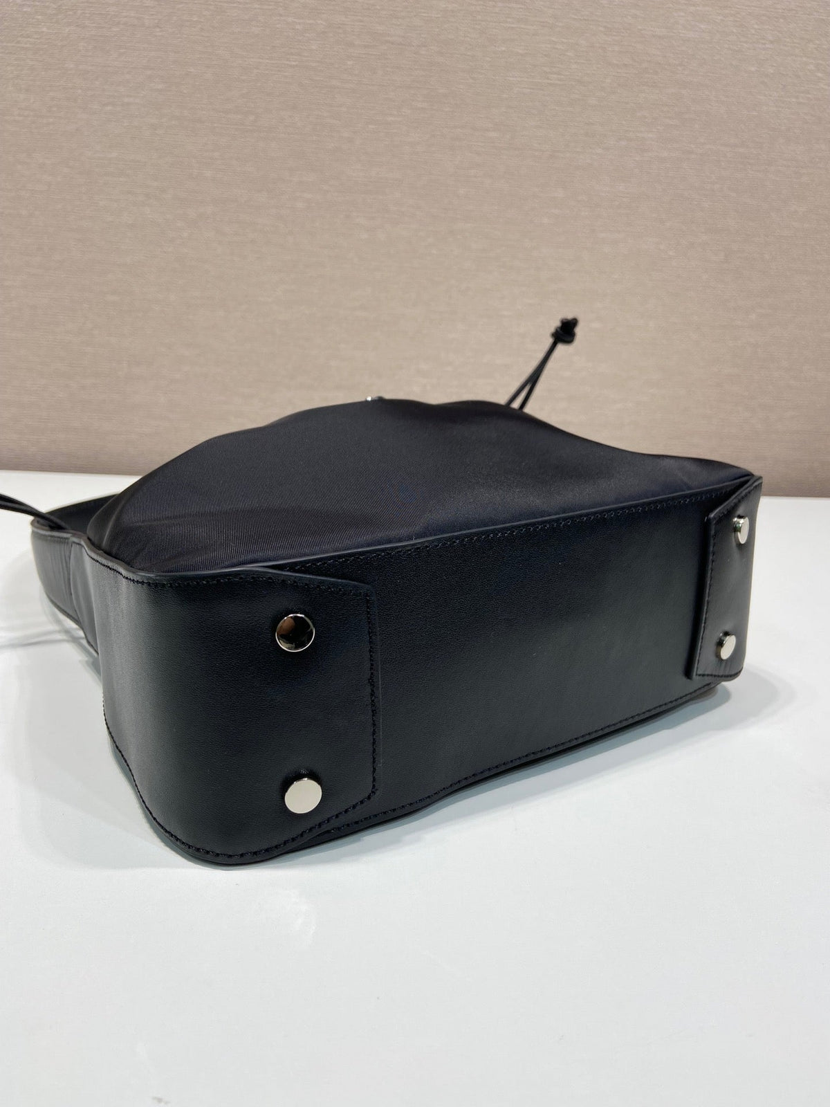 Small Drawstring Bag 23 in Black Re-nylon