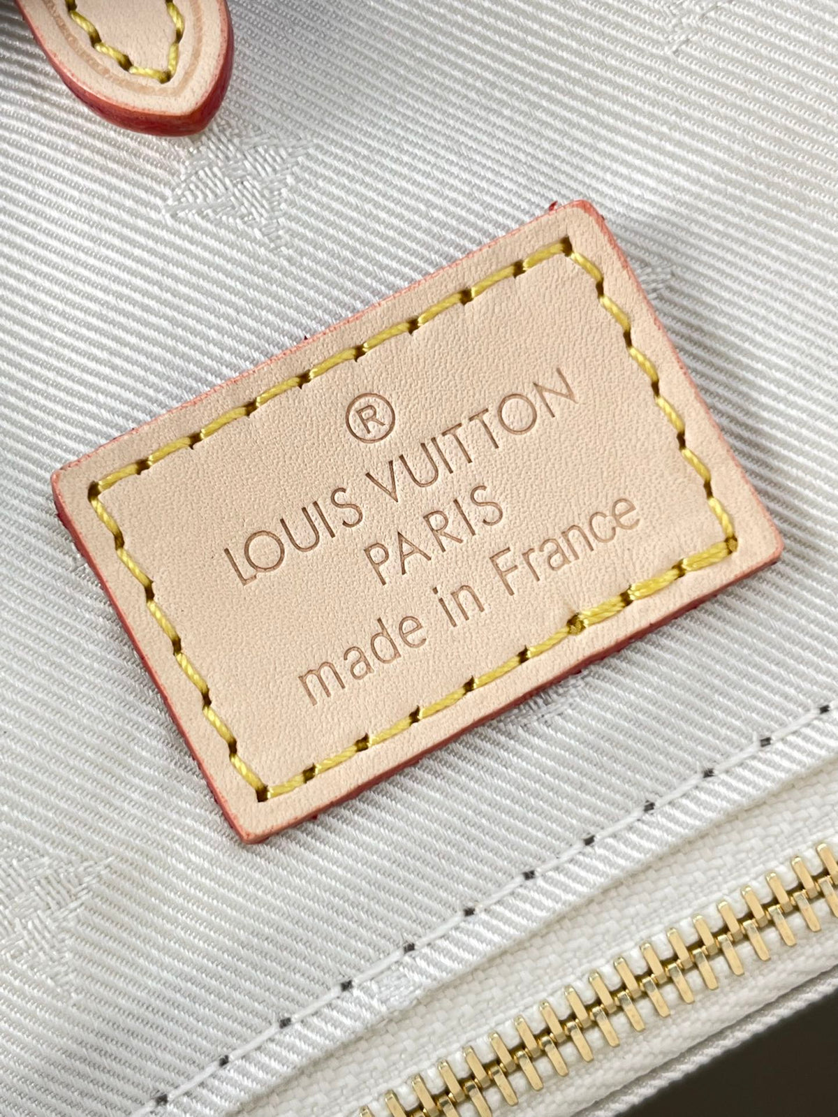 Onthego MM 35 in White Monogram Jacquard Fabric