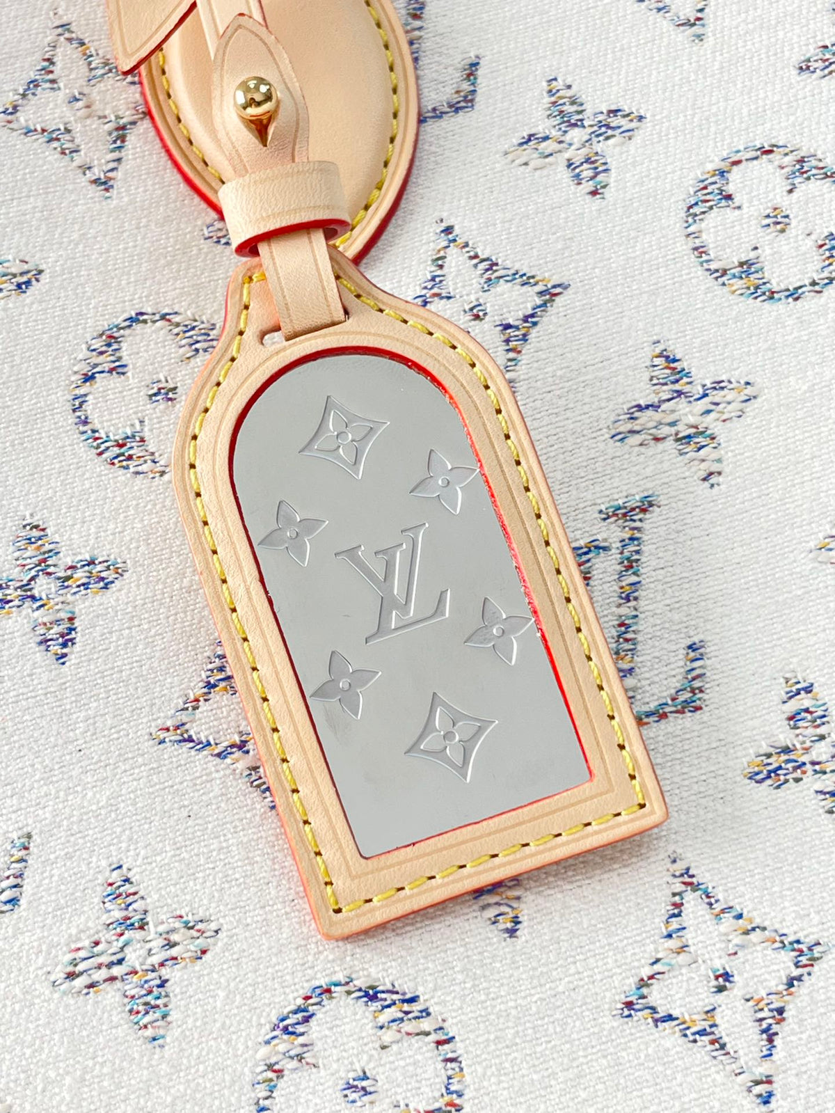 Onthego MM 35 in White Monogram Jacquard Fabric