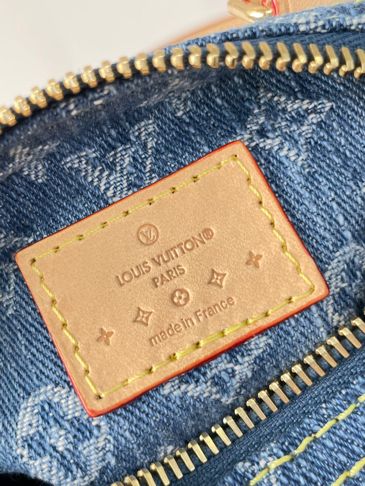 Nano Speedy 16 in Blue Monogram Denim Gold Hardware