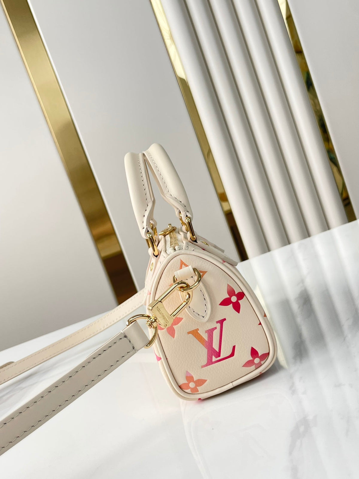Nano Speedy 16 in Sunrise Aquarelle Monogram Empreinte Leather