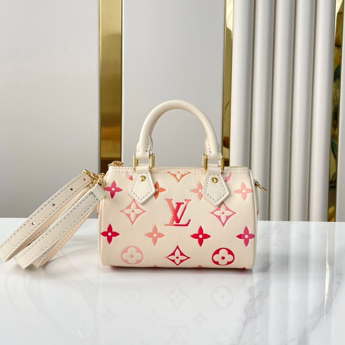 Nano Speedy 16 in Sunrise Aquarelle Monogram Empreinte Leather