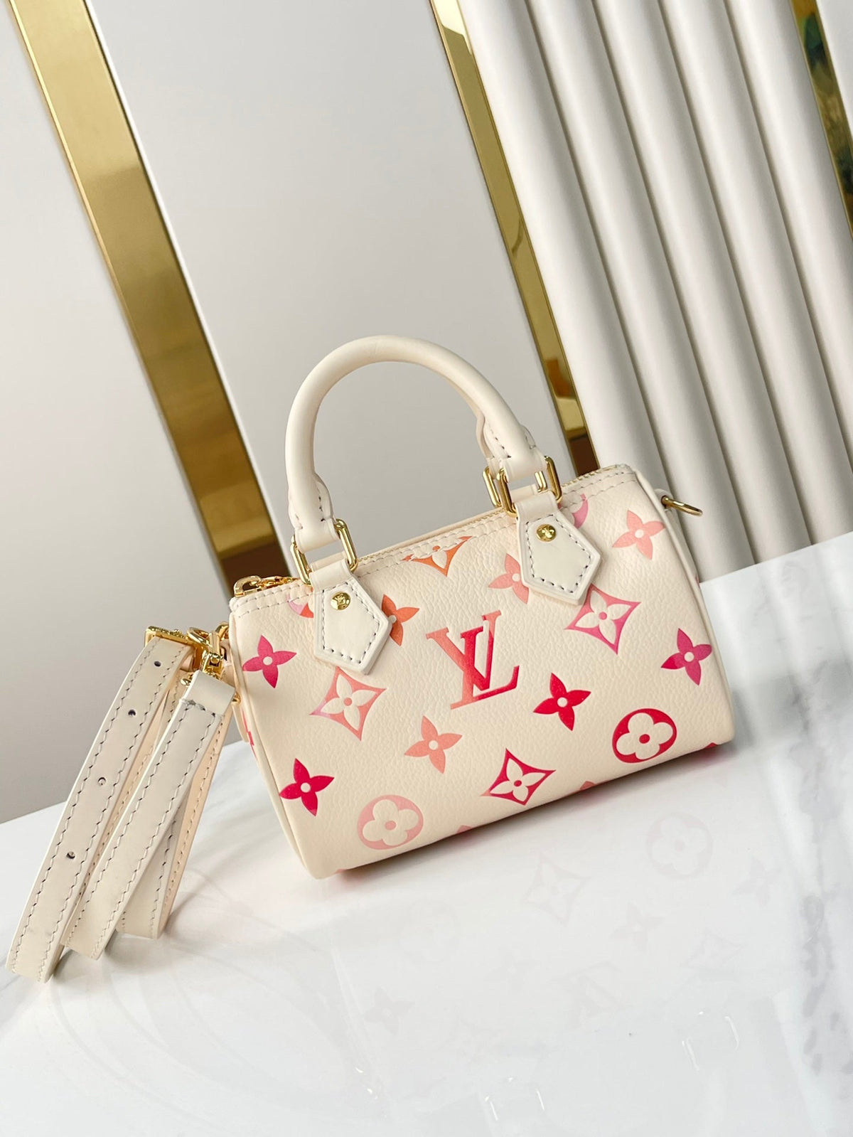 Nano Speedy 16 in Sunrise Aquarelle Monogram Empreinte Leather