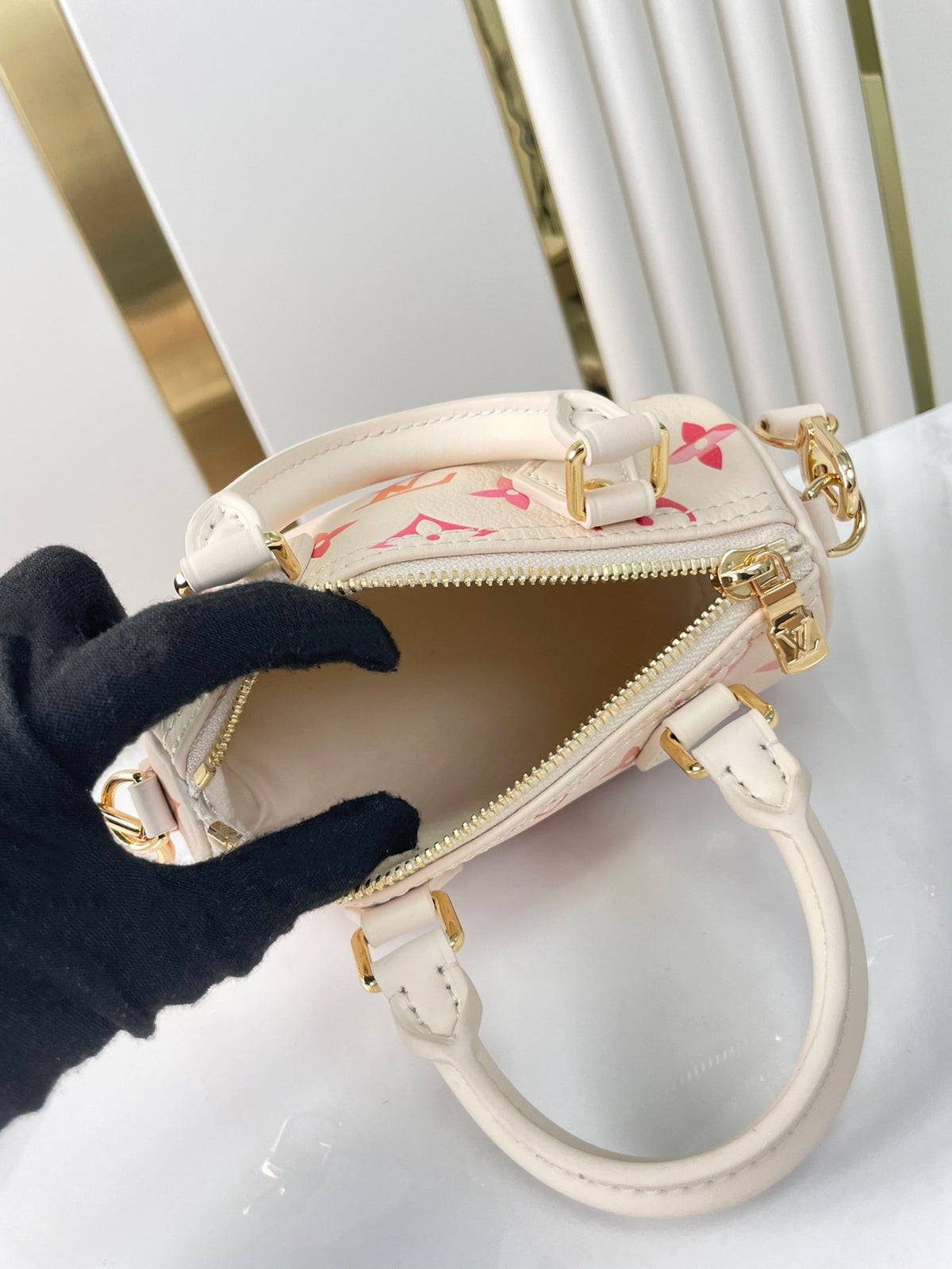 Nano Speedy 16 in Sunrise Aquarelle Monogram Empreinte Leather