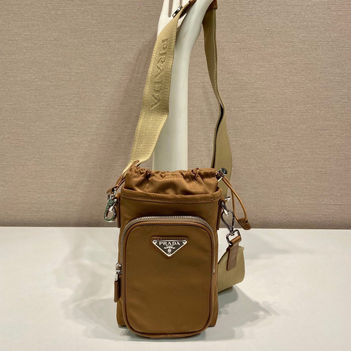 Phone Bag 18 in Sepia Brown Re-nylon