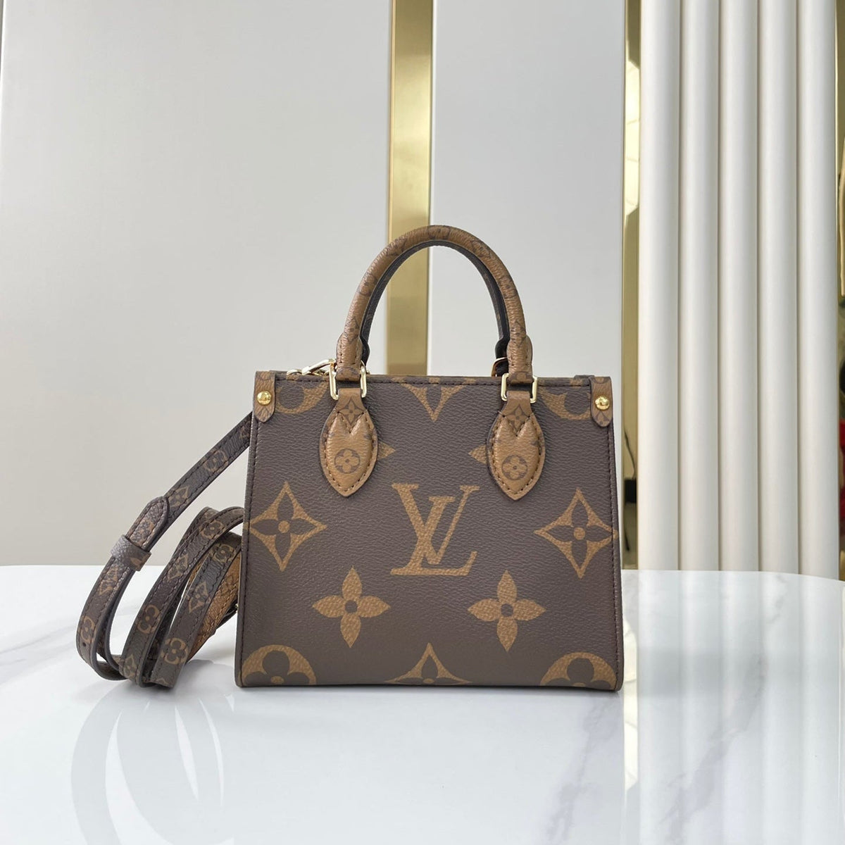 Onthego BB 18 in Brown Monogram and Monogram Reverse Canvas