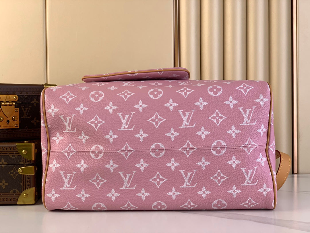 Speedy P9 Bandoulière 40 in Flamingo Pink Monogram Calfskin