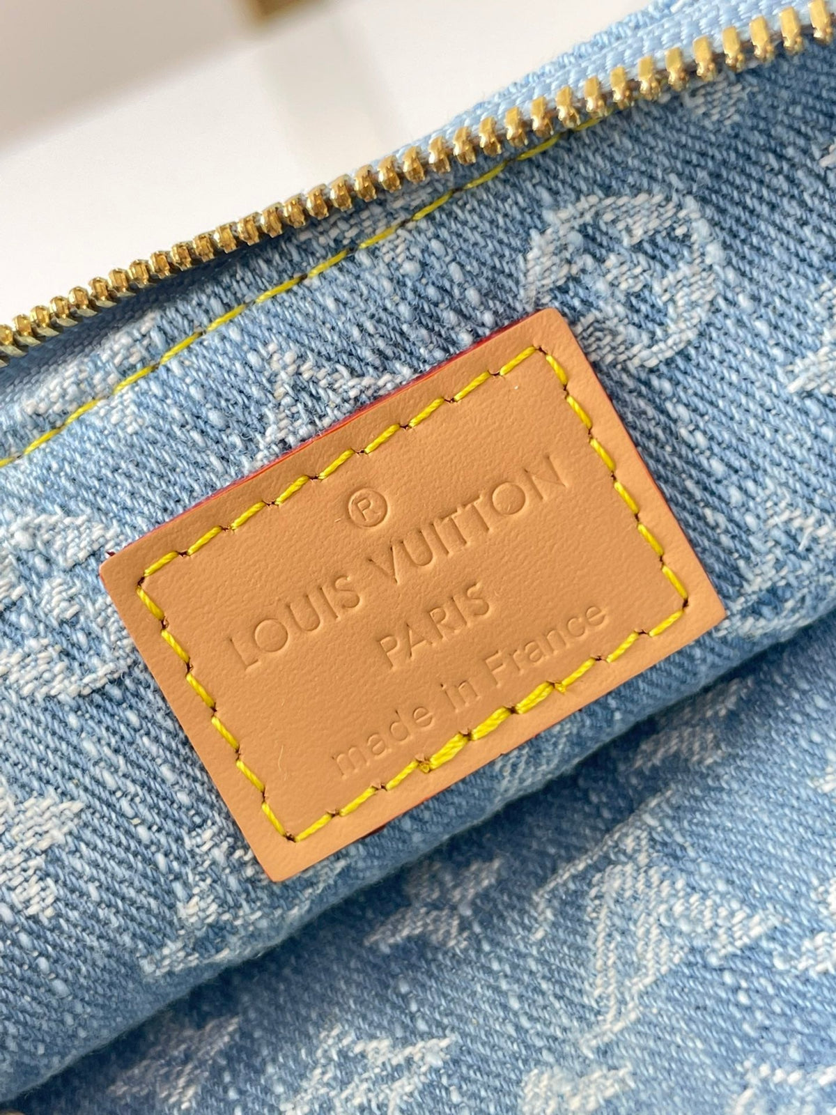 Liv Pochette 24 in Blue Monogram Denim Gold Hardware
