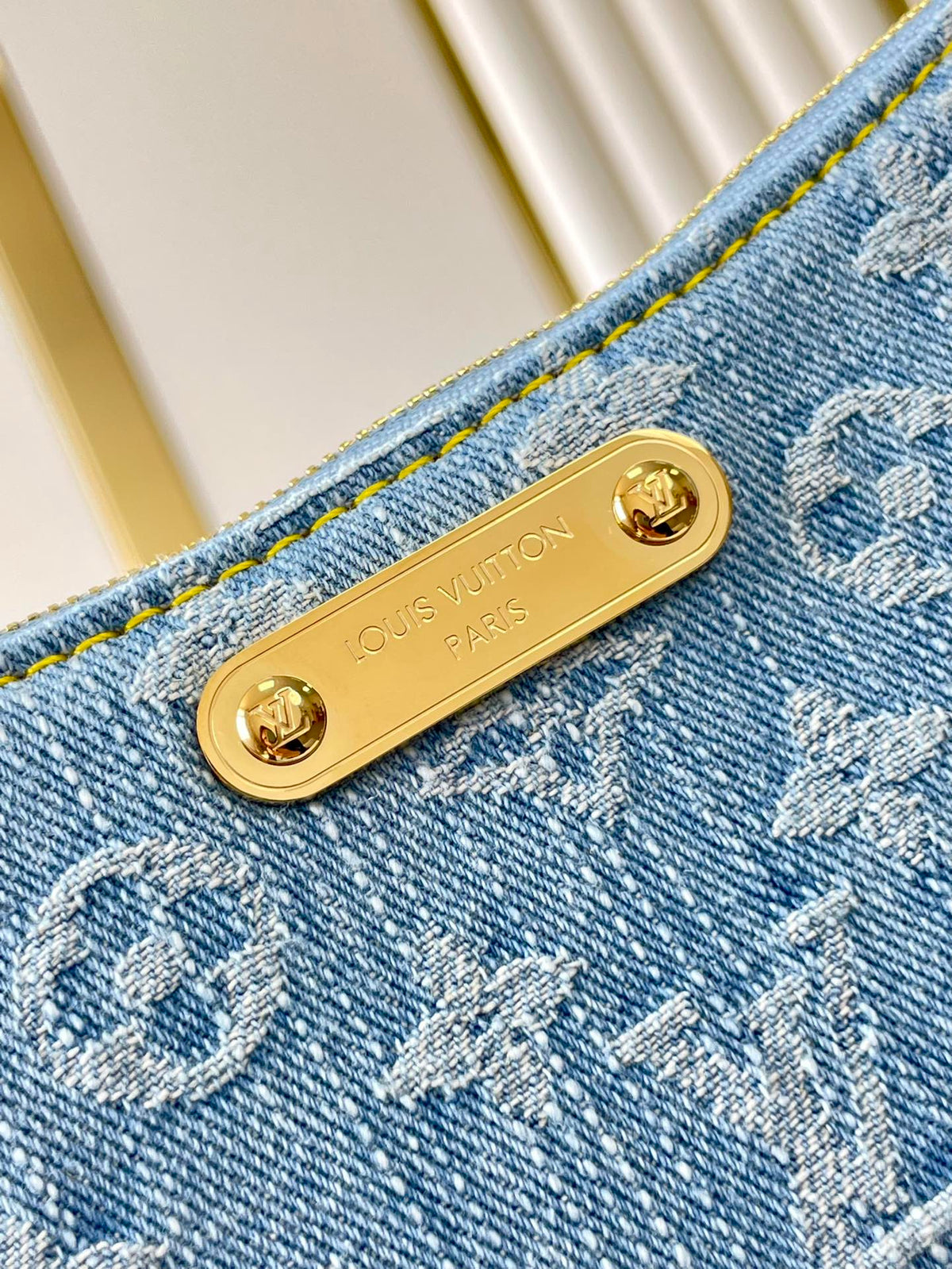 Liv Pochette 24 in Blue Monogram Denim Gold Hardware