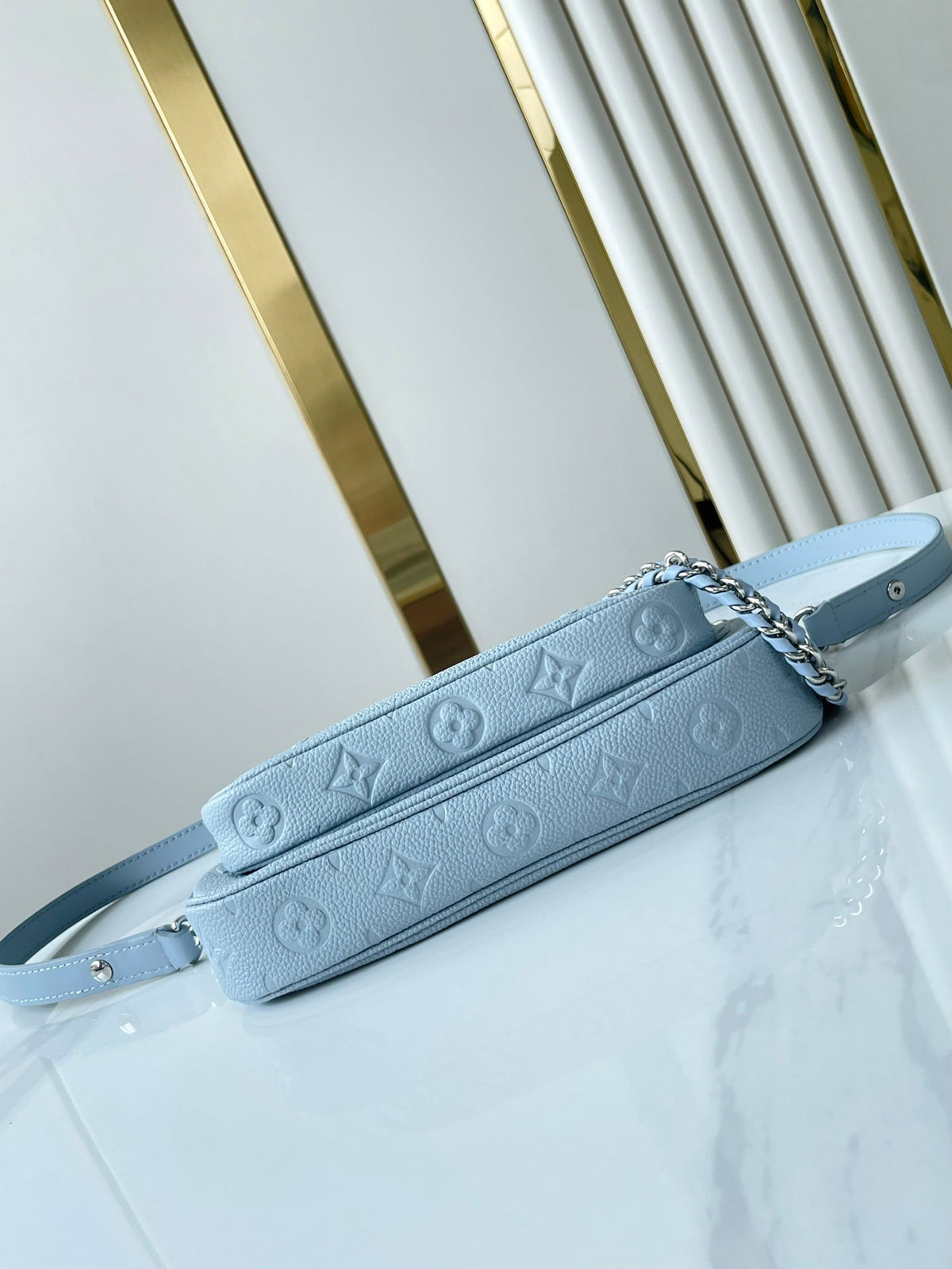 Multi Pochette Accessoires 24 in Beau Blue Monogram Empreinte Leather