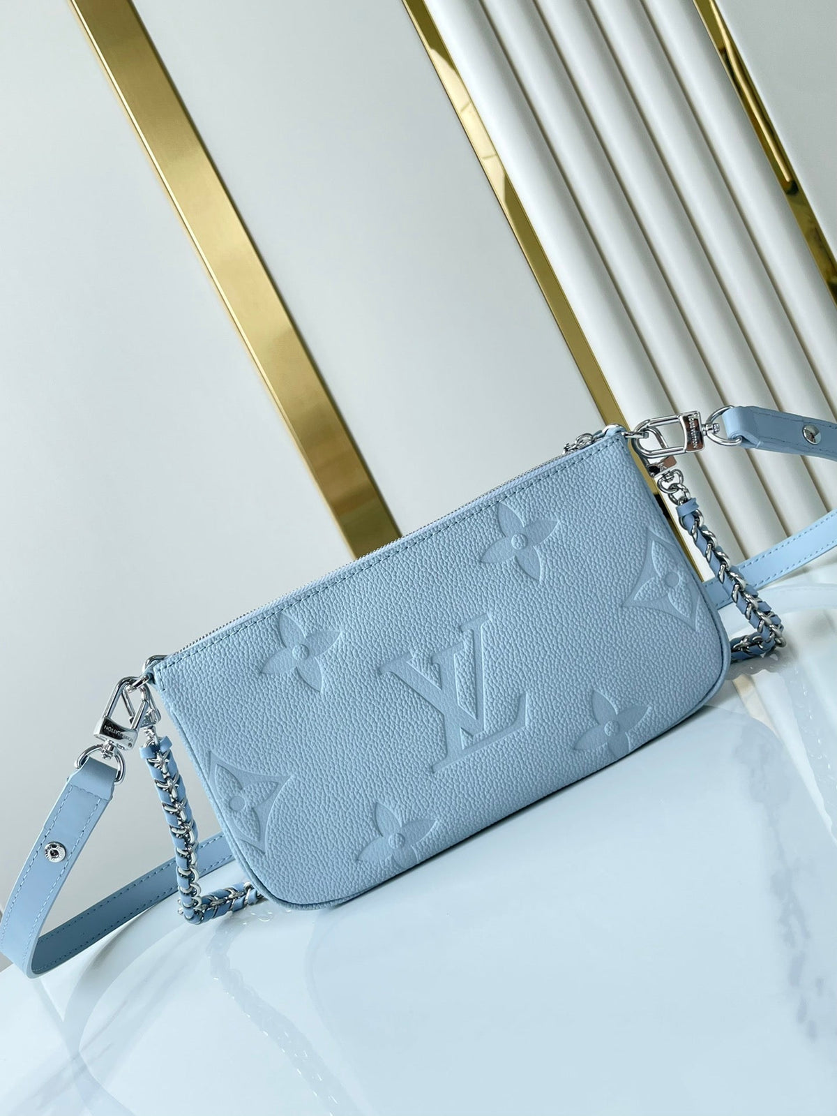 Multi Pochette Accessoires 24 in Beau Blue Monogram Empreinte Leather