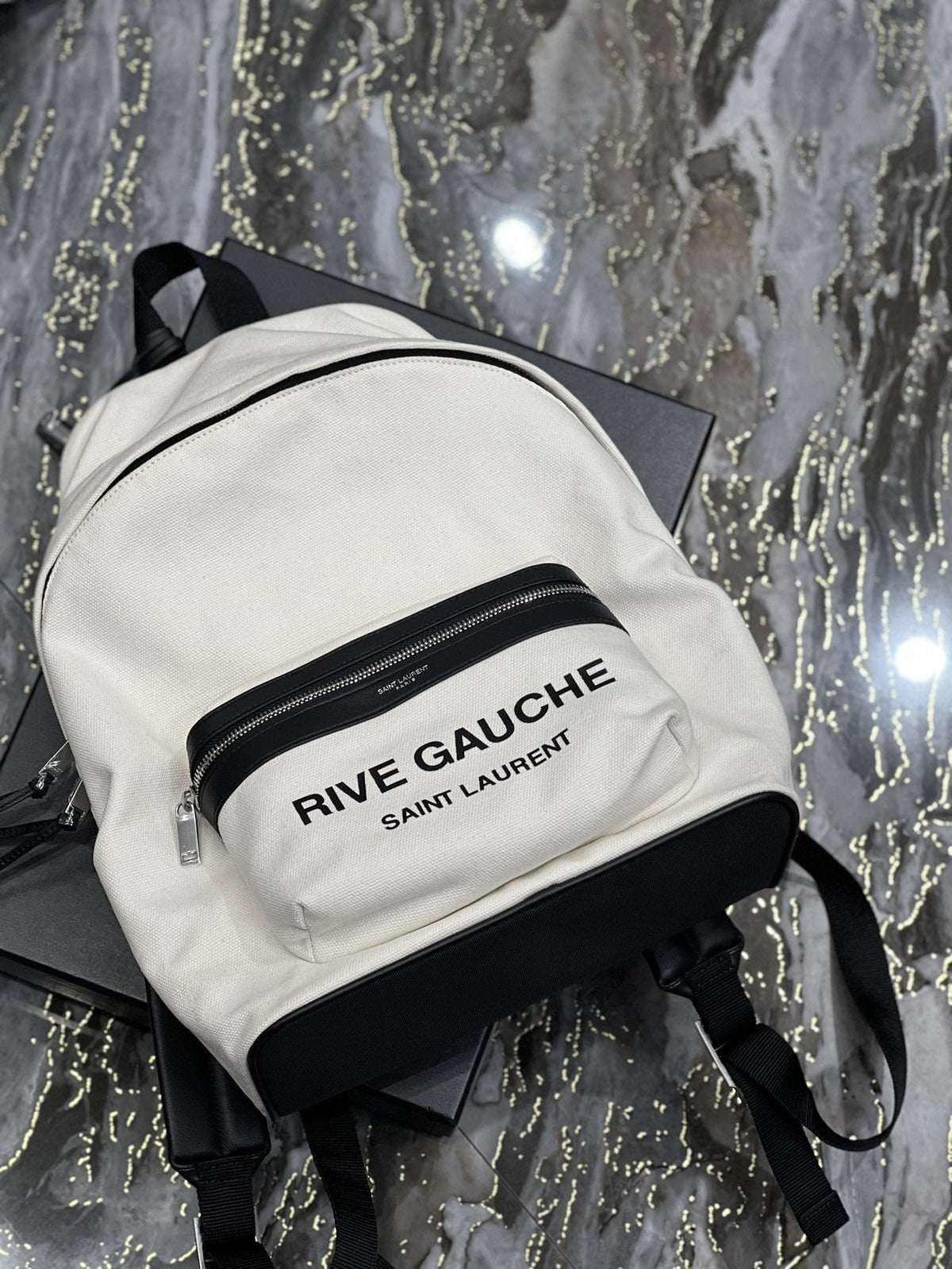Saint Laurent City Backpack In Canvas Unisex 35cm White – product image 8