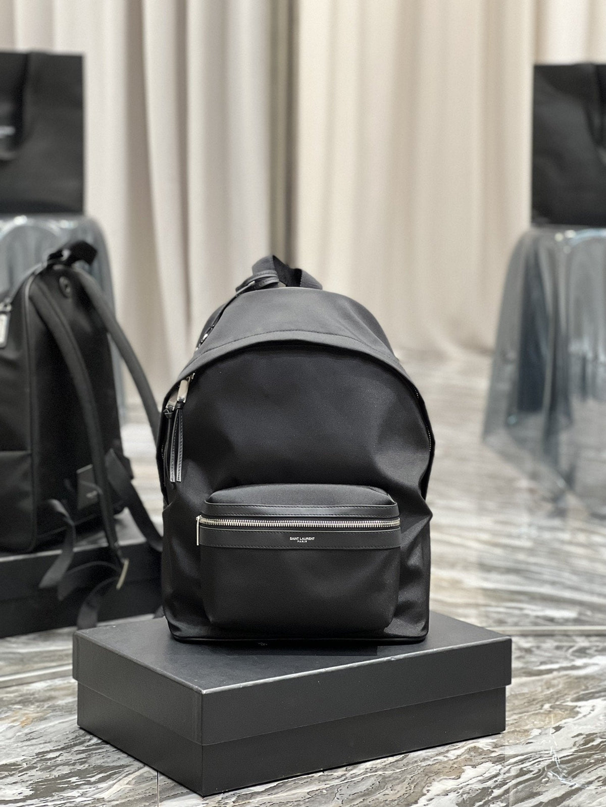 Saint Laurent City Backpack In Canvas Unisex 35cm Black – product image 1