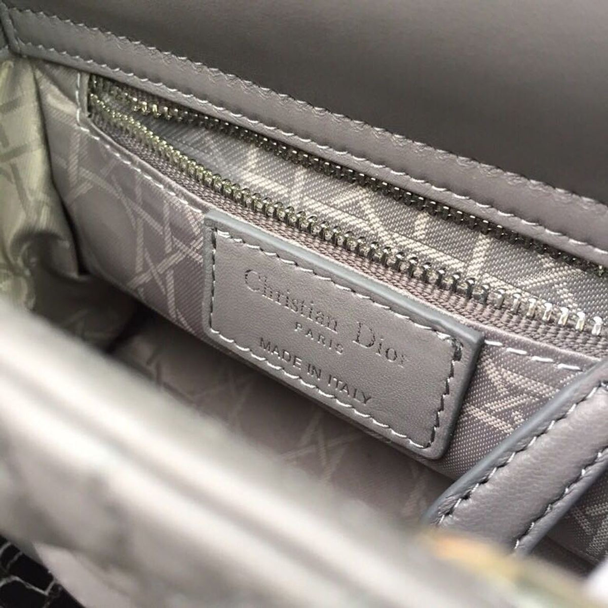Christian Dior Mini Lady Dior Bag 18cm with Chain Silver Hardware Lambskin Leather Spring/Summer Collection, Grey – product…